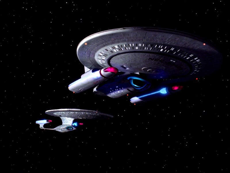 The Enterprise and The Phoenix in "The Wounded."
