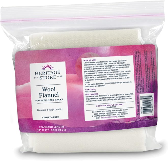 Heritage Store Wool Flannel for Castor Oil Pack