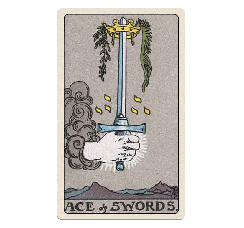 Your November 2024 tarot reading includes the minor arcana Ace of Swords card.