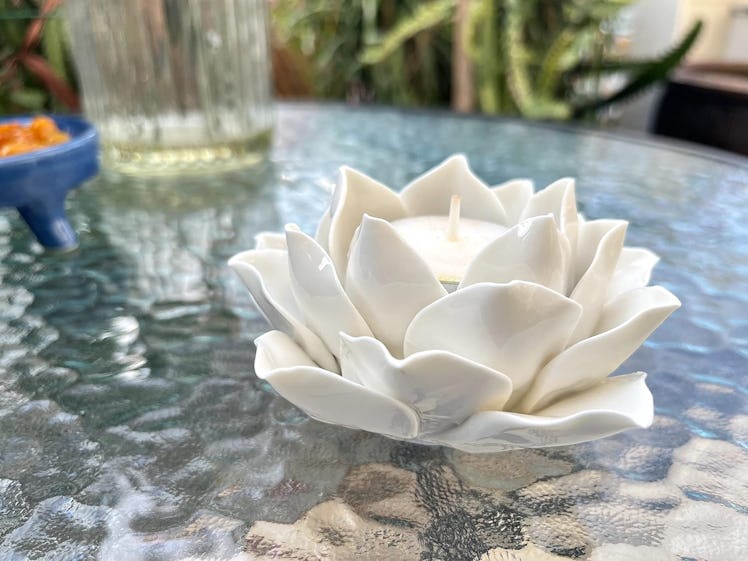 Pretty Home Handmade Ceramic Lotus TeaLight Holder