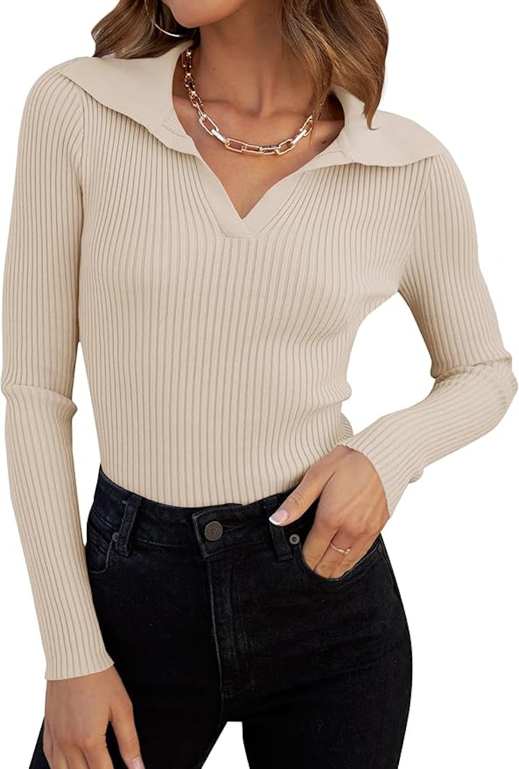 Ribbed Knit Pullover Top