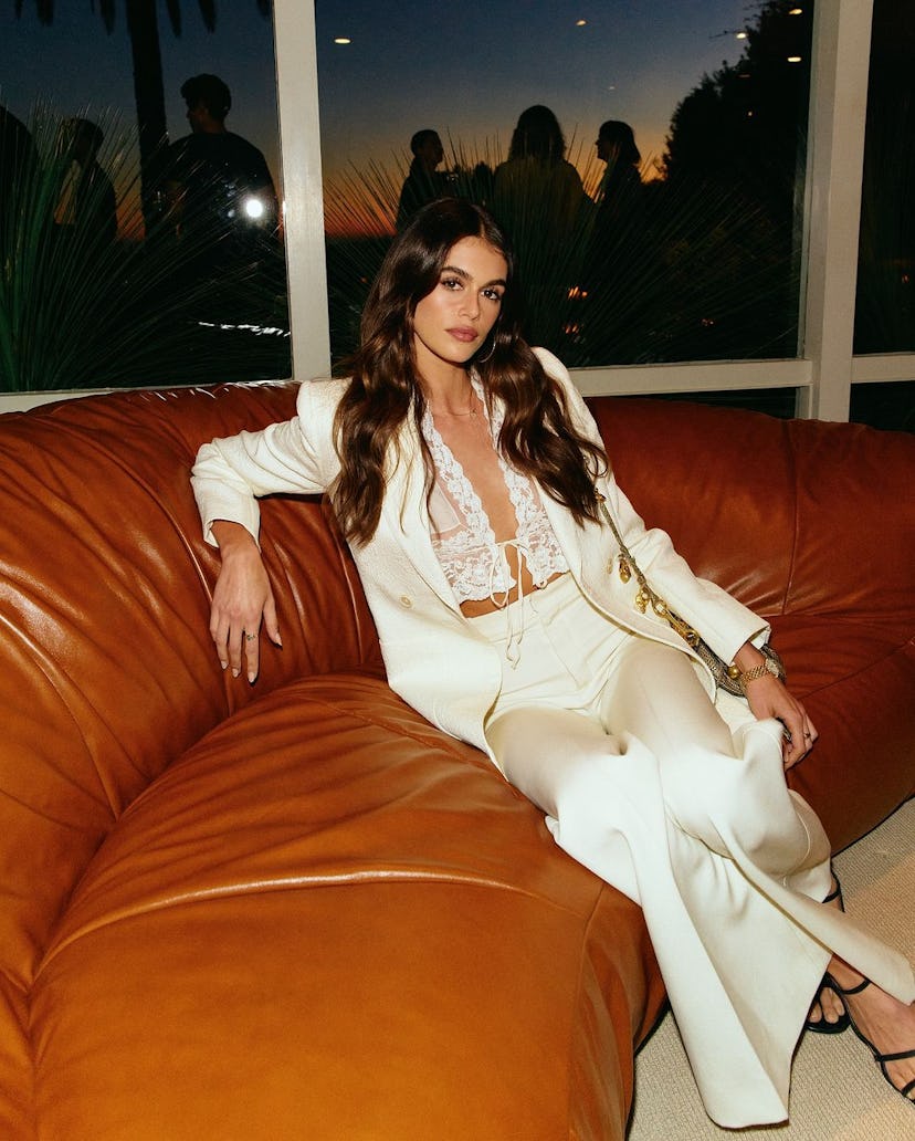 Kaia Gerber at a Chloé event.