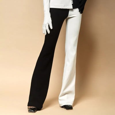 Contrast Flare Pants