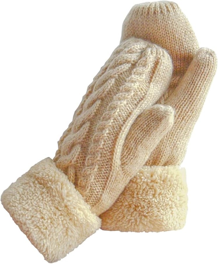 Whiteleopard Wool Knit Mittens