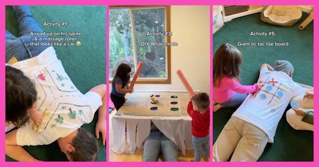 A dad demonstrates "horizontal parenting" in all of its glory.