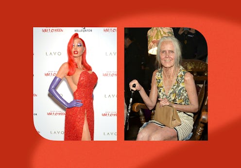 Heidi Klum as Jessica Rabbit and an old version of herself — two of her wildest Halloween costumes o...