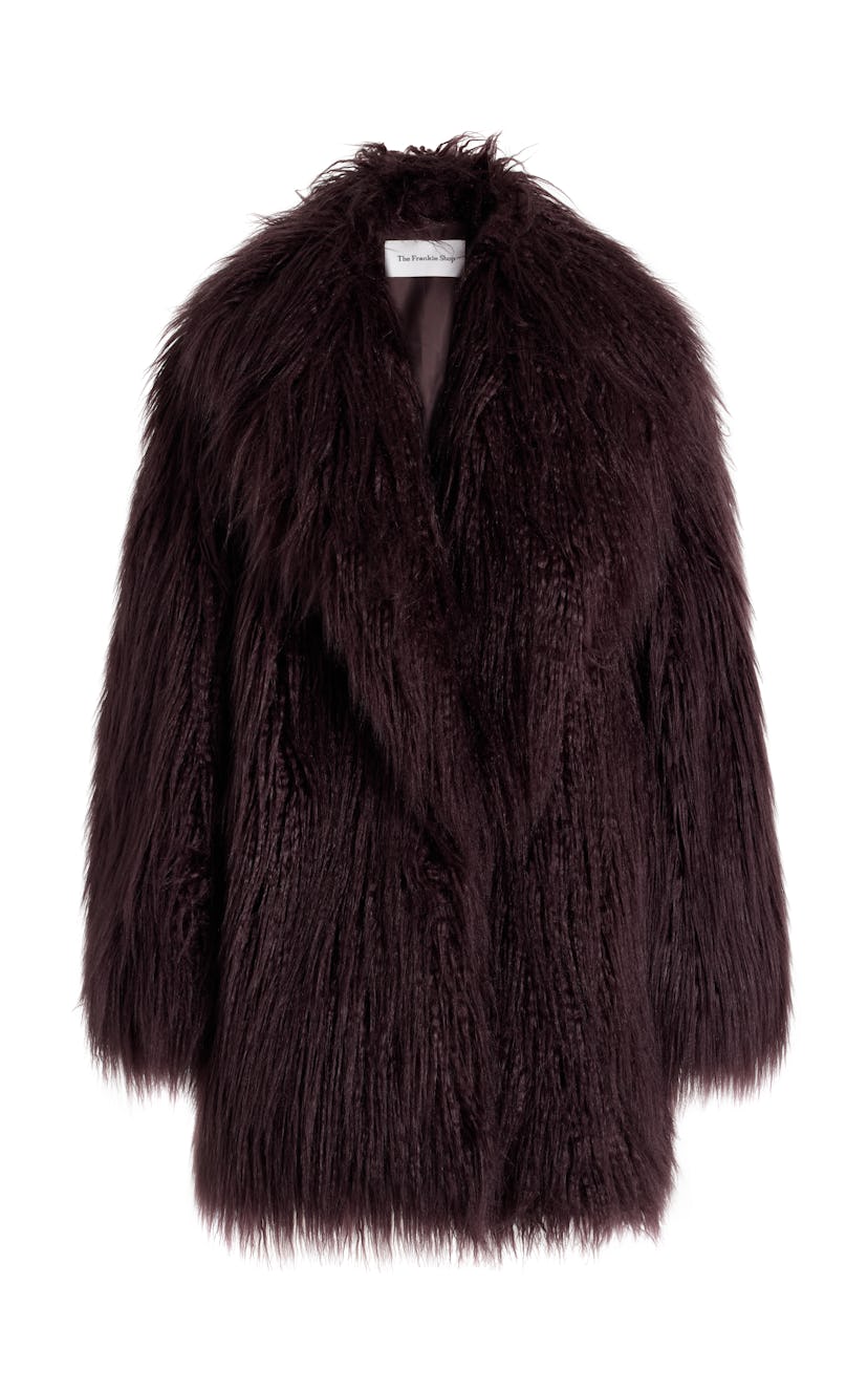 The Frankie Shop Miley Faux-Fur Coat In Purple