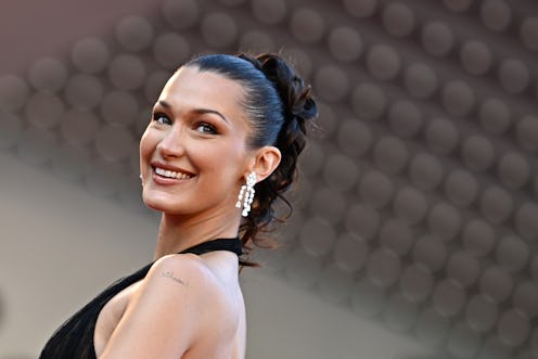 Bella Hadid arrives for the screening of the film "L'Amour Ouf" (Beating Hearts) at the 77th edition...