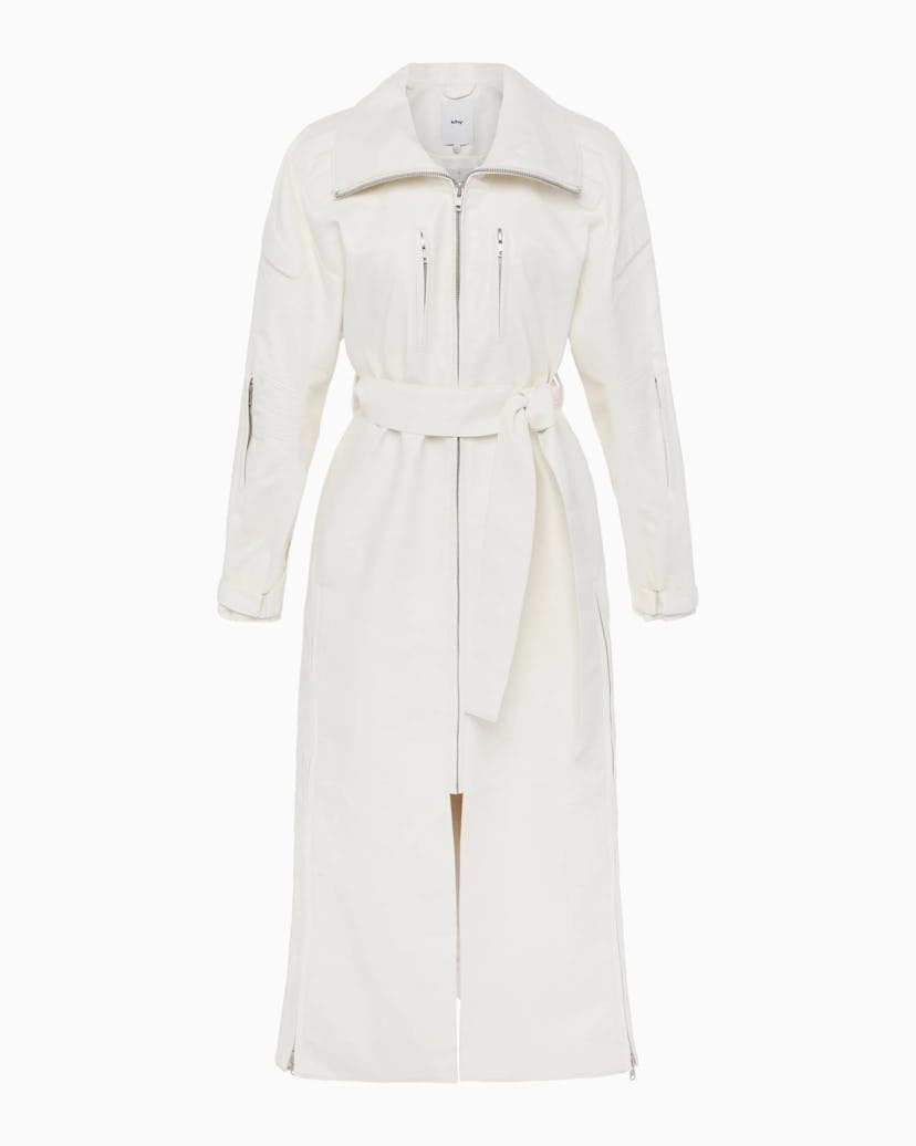 KHY Faux Leather Trench in Chalk