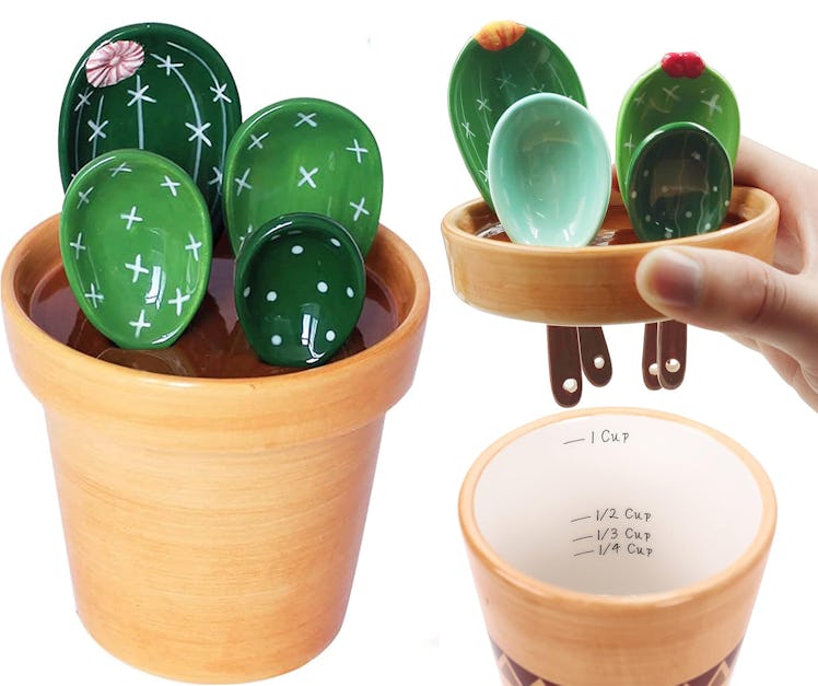 KOWVOWZ Cactus Measuring Spoons Set