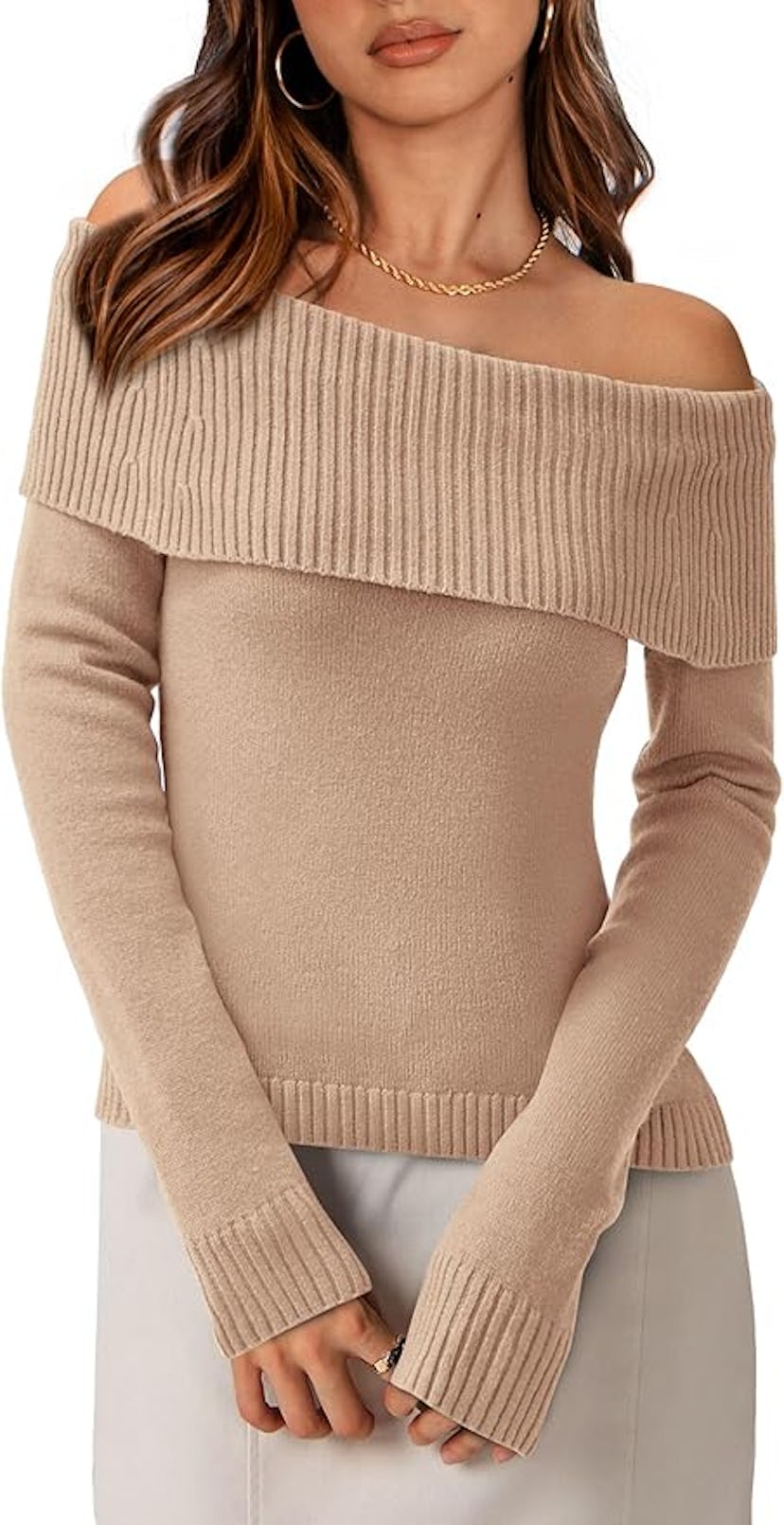 PRETTYGARDEN Off-Shoulder Sweater