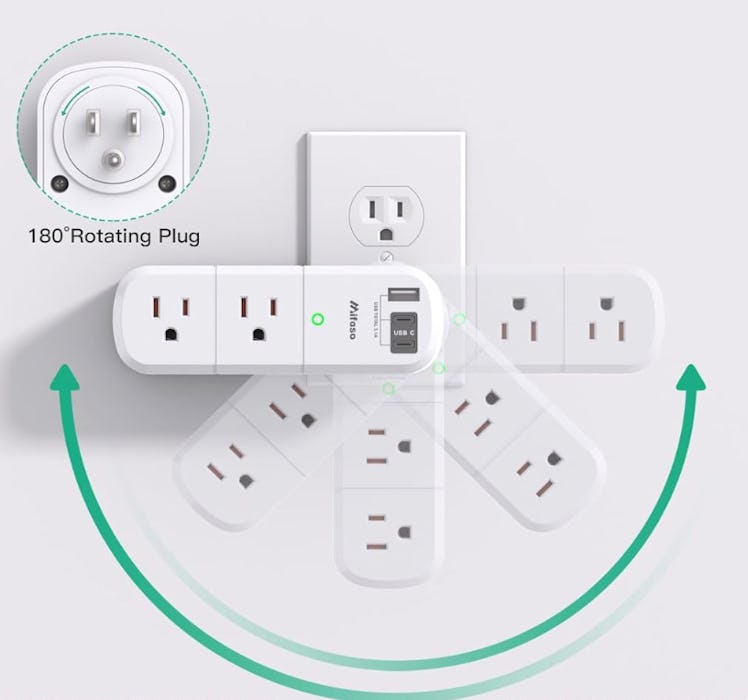 Mifaso Outlet Extender with Rotating Plug