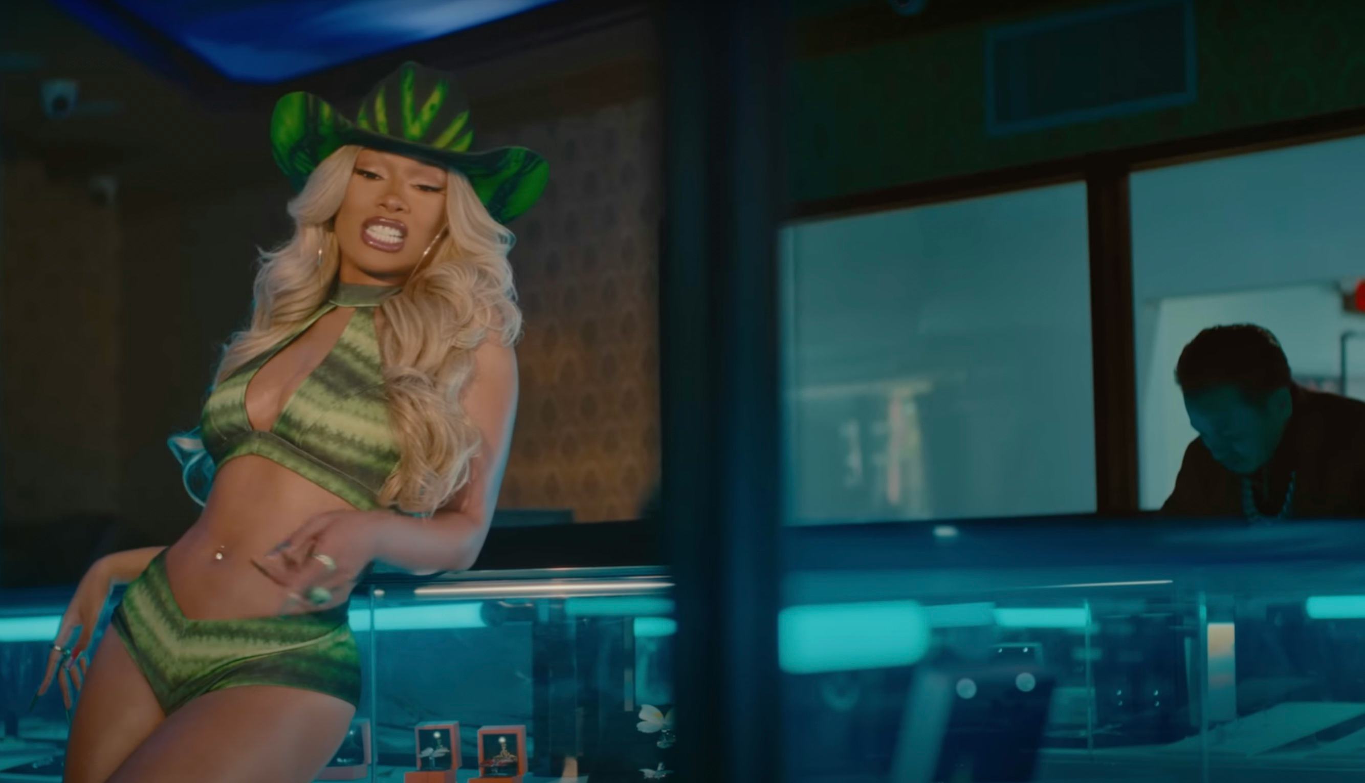 Megan Thee Stallion wears itt-bitty booty shorts and freed the nip in her latest music video.