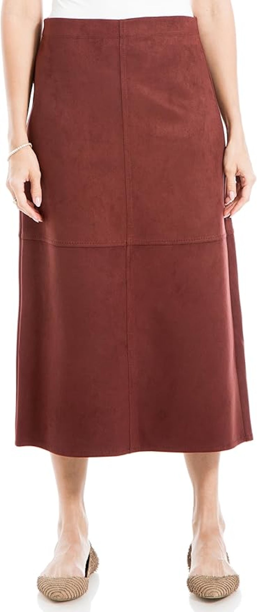 Max StudioFaux Suede Midi Skirt