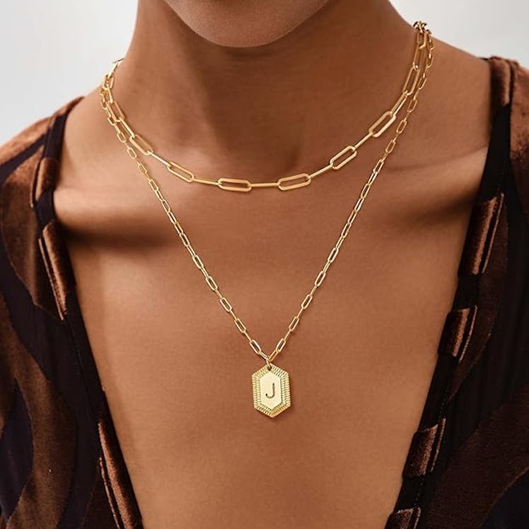 MEVECCO Dainty Gold Initial Necklace