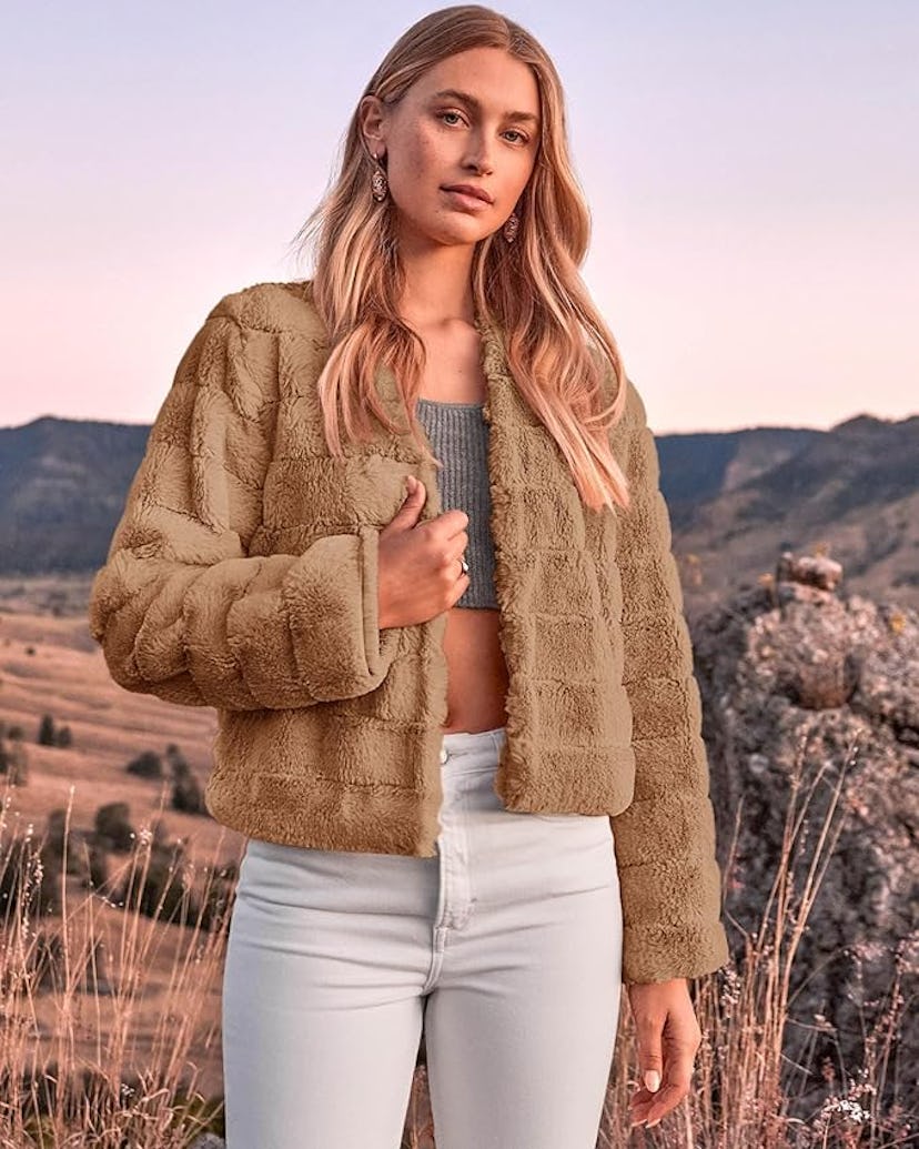 BTFBM Faux Fur Cropped Jacket 