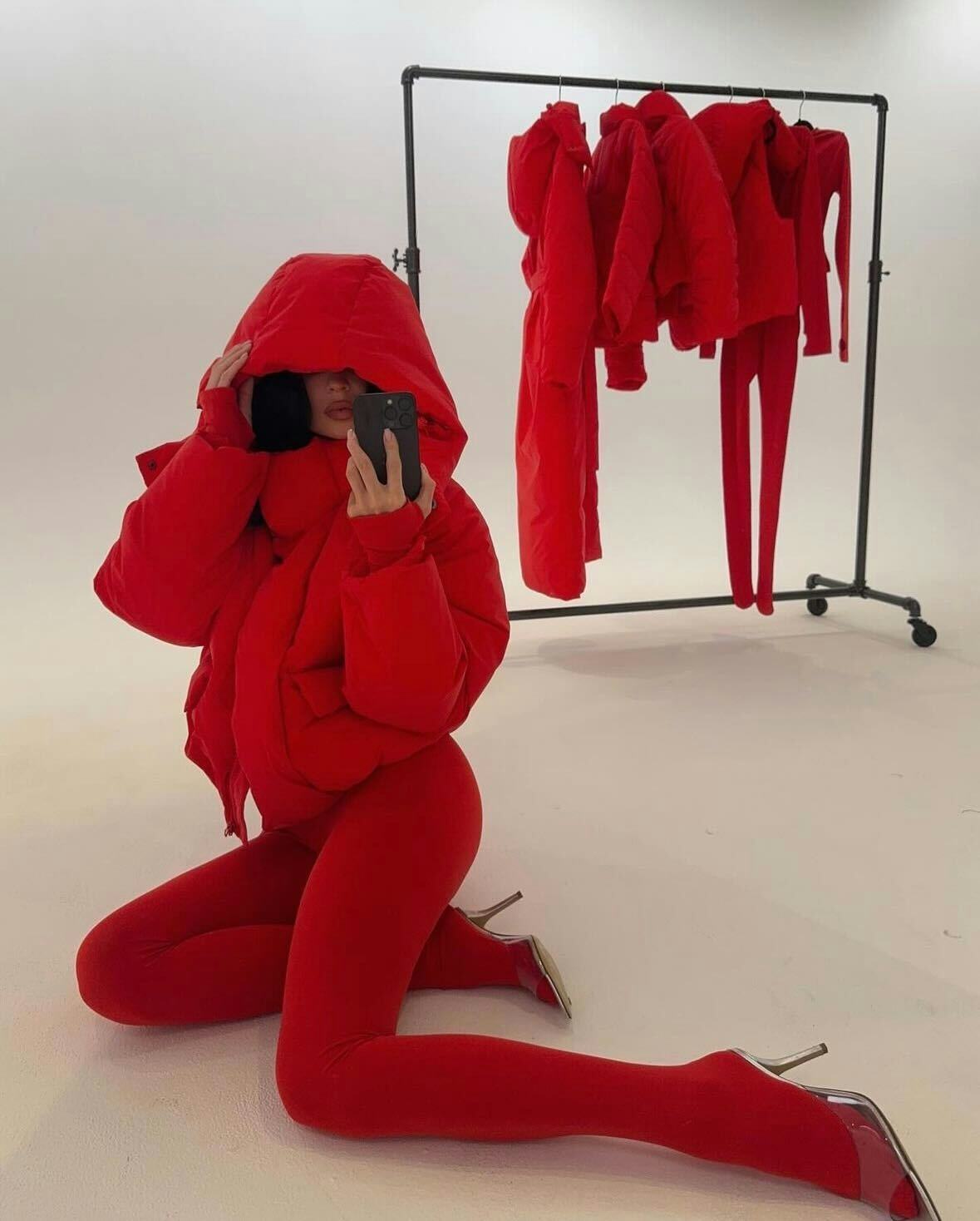 Kylie Jenner Channeled Blair Waldorf With bright red Khy tights