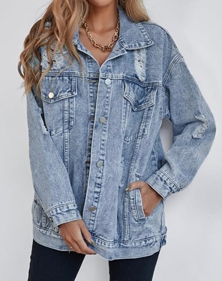 LifeShe Oversized Denim Jacket 