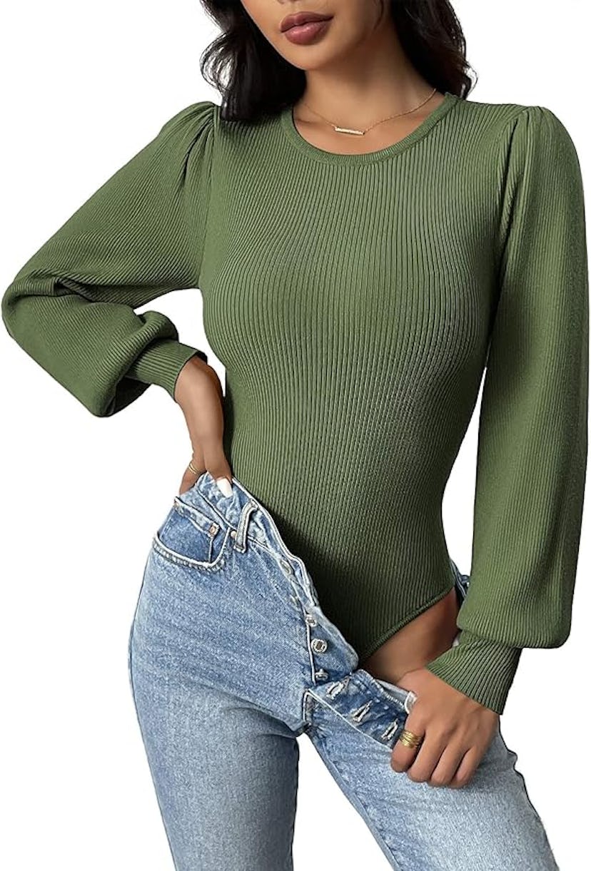 Zeagoo Ribbed Knit Bodysuit