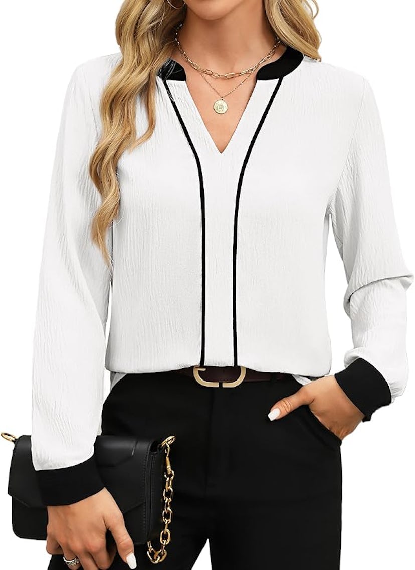 Fayenne Color-Block Blouse