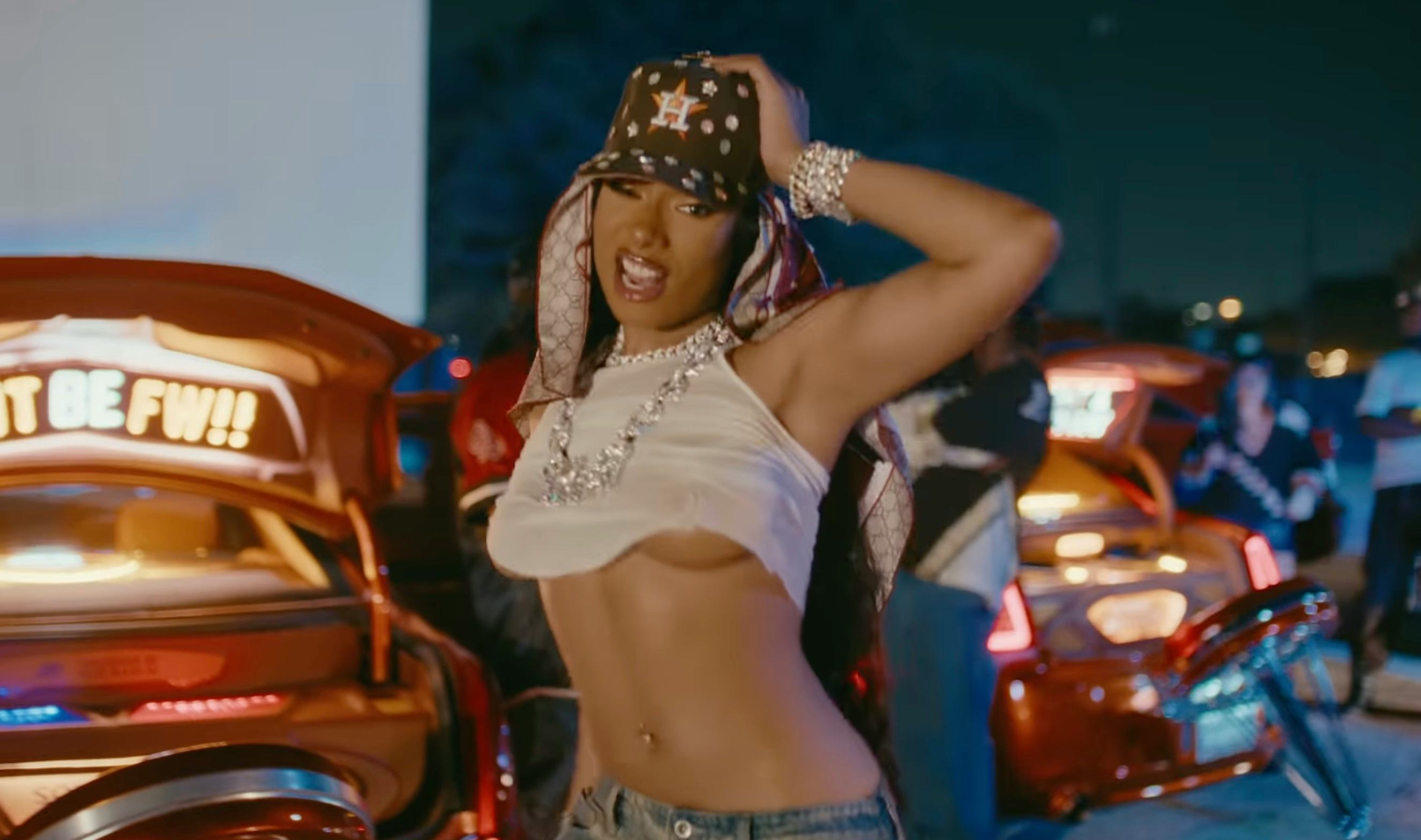 Megan Thee Stallion wore itty-bitty shorts and freed the nip in her latest music video.