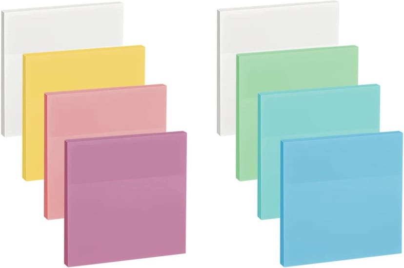 ENLUOM Colored Transparent Sticky Notes (8-Pack)