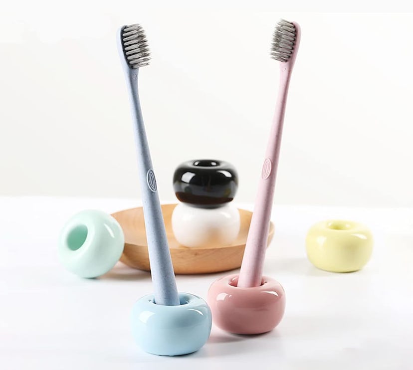 Urbanstrive Sleek Mini Ceramics Toothbrush Holder (2-Pack)