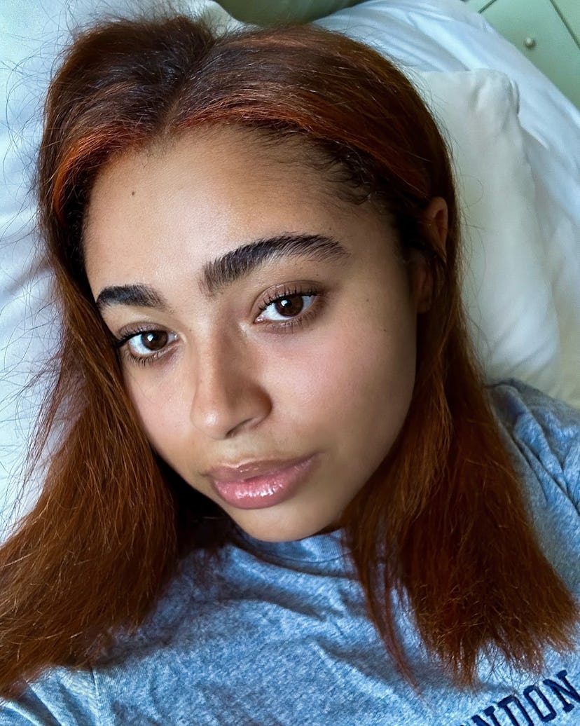 My skin after using the Therabody depuffing wand