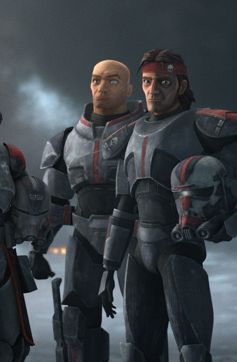Crosshair, Echo, Wrecker, Hunter, and Tech (voiced by Dee Bradley Baker) in Star Wars: The Bad Batch