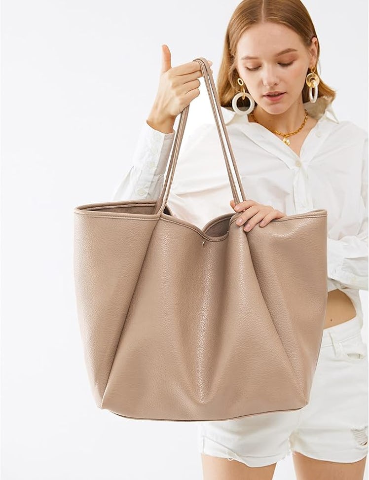 HOXIS Oversized Vegan Leather Tote