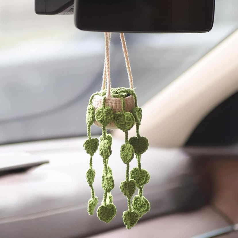 YTYAB Car Mirror Crochet Planter