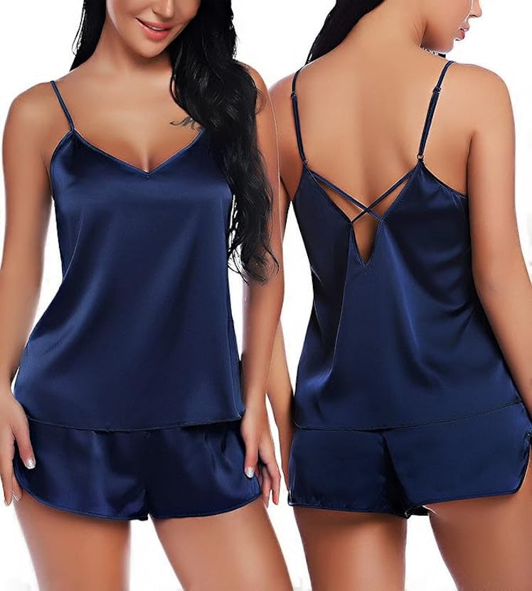 RSLOVE V-Neck Satin Sleepwear Set