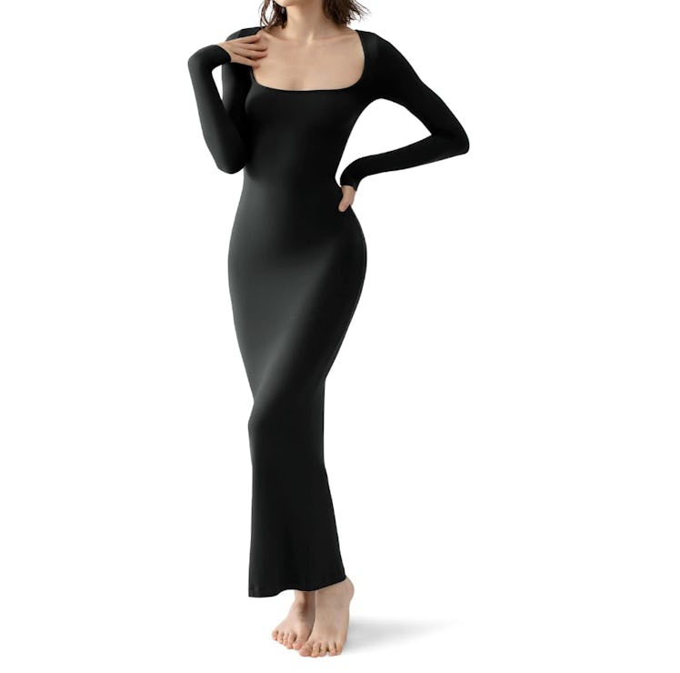 PUMIEY Long Sleeve Maxi Dress 