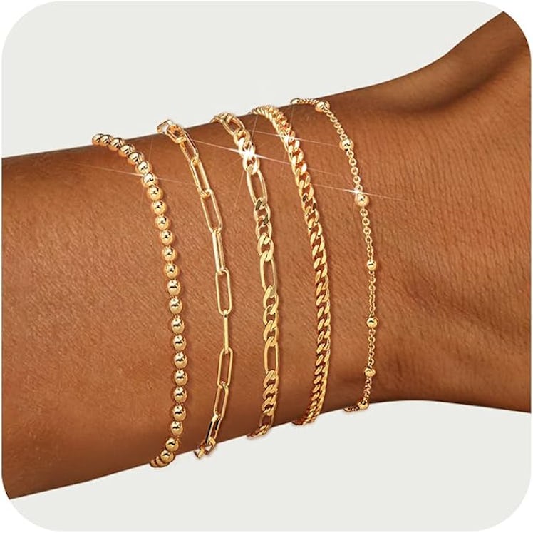 adoyi Gold Bracelets (5 Pieces)