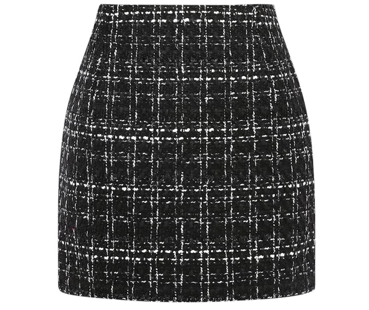 IDEALSANXUN Wool Plaid Mini Skirt