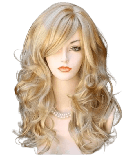 RightOn 21" Stylish Long Curly Wavy Blonde Hair Wig
