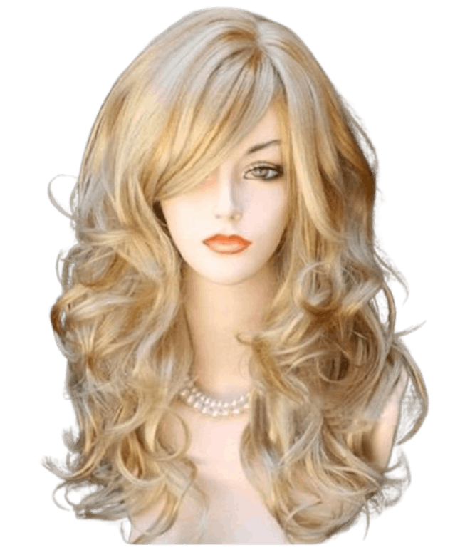 RightOn 21" Stylish Long Curly Wavy Blonde Hair Wig