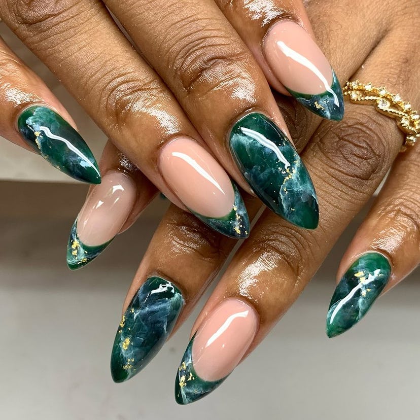 Birthstone manicure for Gemini