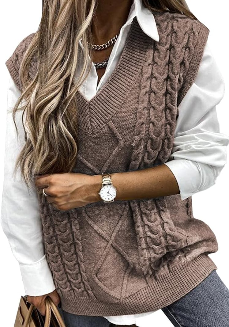 EVALESS Oversized Sweater Vest