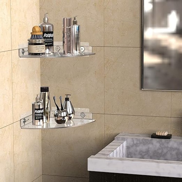 GeekDigg Acrylic Corner Shower Shelves (2-Pack)