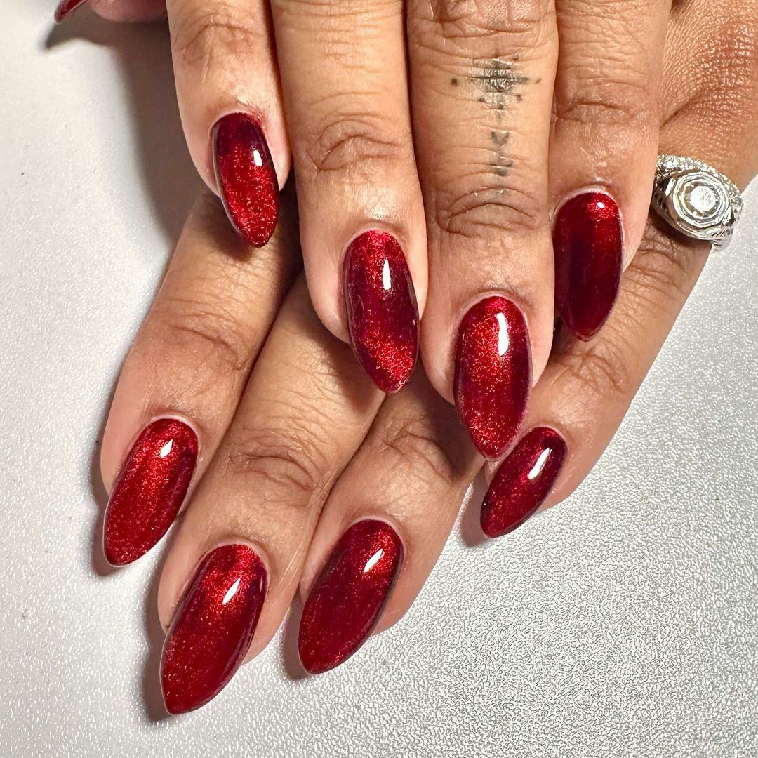 Ruby manicure for Cancer