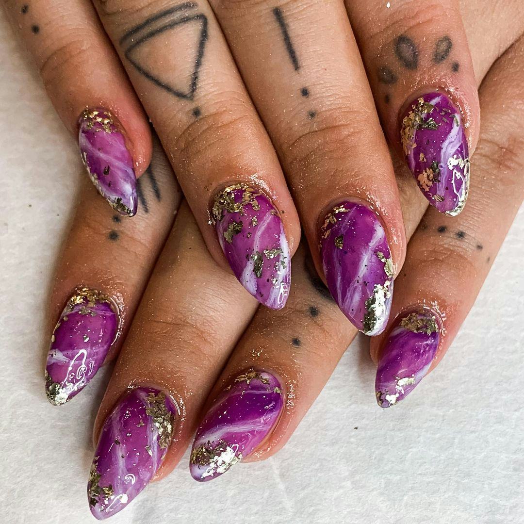 Amethyst manicure for Aquarius.