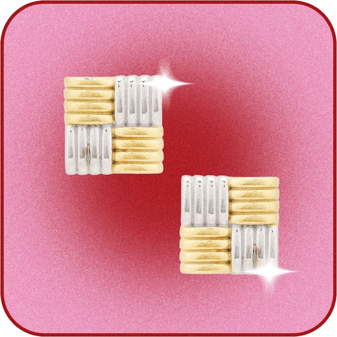 Epifene Large Mixed Metal Stud Earrings