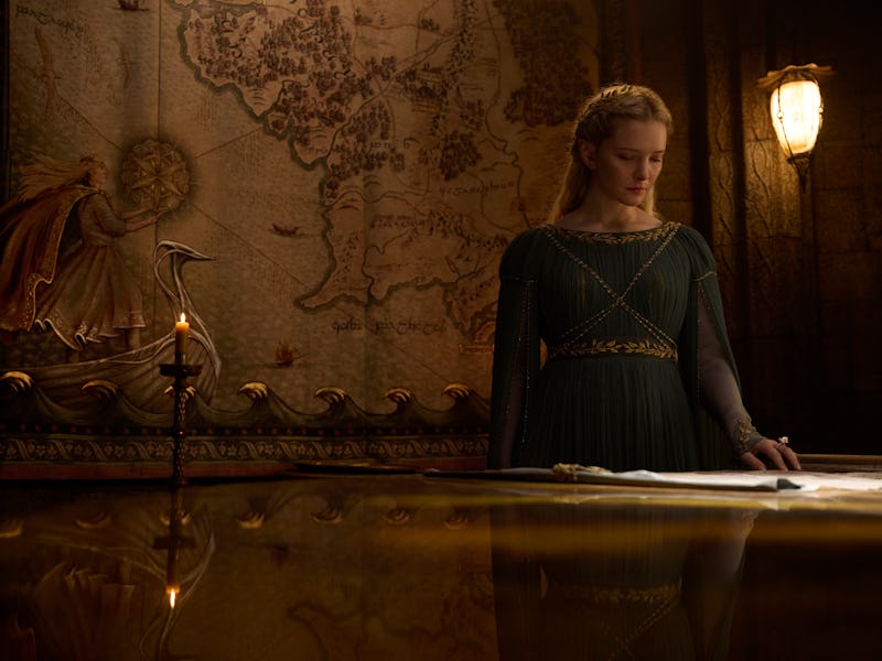 Morfydd Clark as Galadriel in The Lord of the Rings: The Rings of Power
