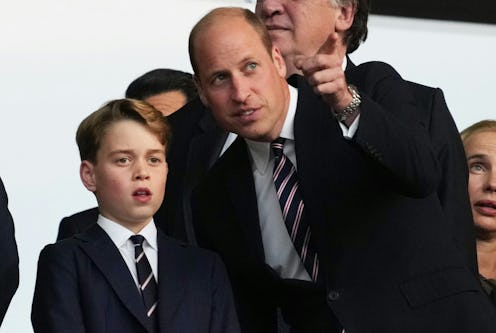 Prince George and Prince William at a royal family event. 