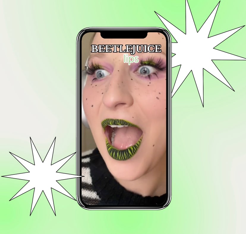 I tried TikTok's viral Beetlejuice lip trend.