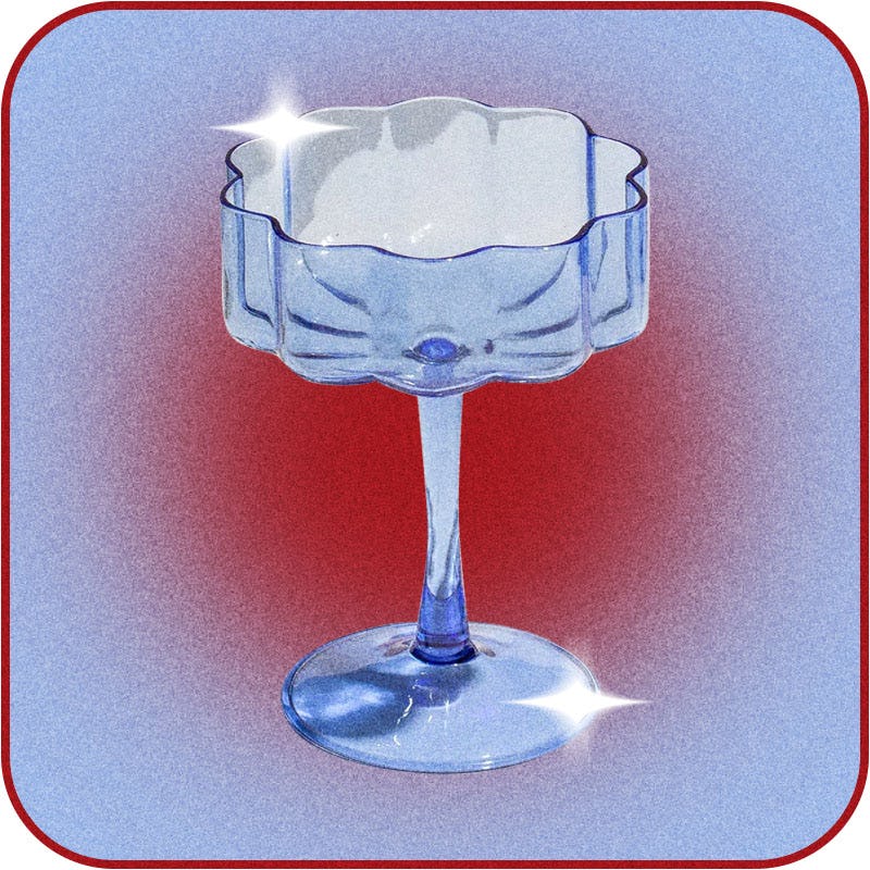 Two x Wave Coupe Glasses