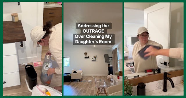 A mom defends her decision to clean her teen's bedroom.