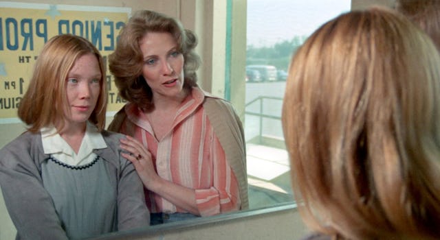 In the 1976 film 'Carrie,' Sissy Spacek plays a young girl tormented by her toxic mother.