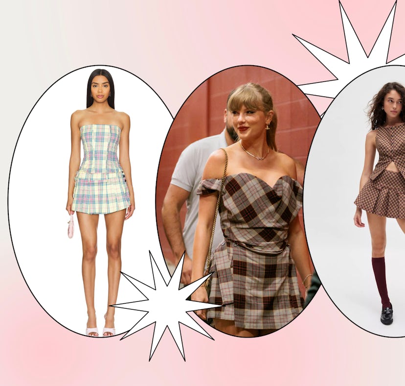 You can shop dupes of Taylor Swift's plaid skirt set that she wore to Travis Kelce's football game.